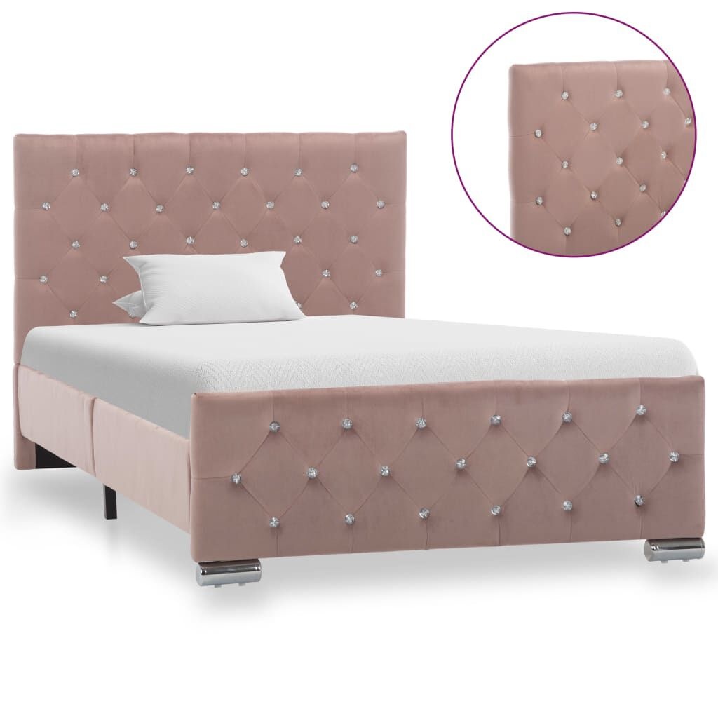vidaXL Bedframe Fluweel Roze 100x200 cm - 30% Korting!