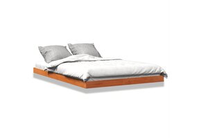 vidaXL Bedframe Grenenhout Wasbruin 140x200 cm | 55% Korting