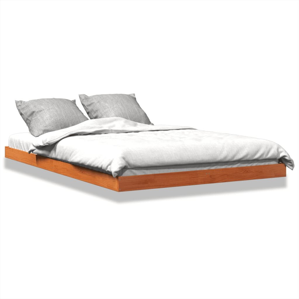 vidaXL Bedframe Grenenhout Wasbruin 140x200 cm | 55% Korting