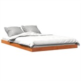vidaXL Bedframe Grenenhout Wasbruin 140x200 cm | 55% Korting
