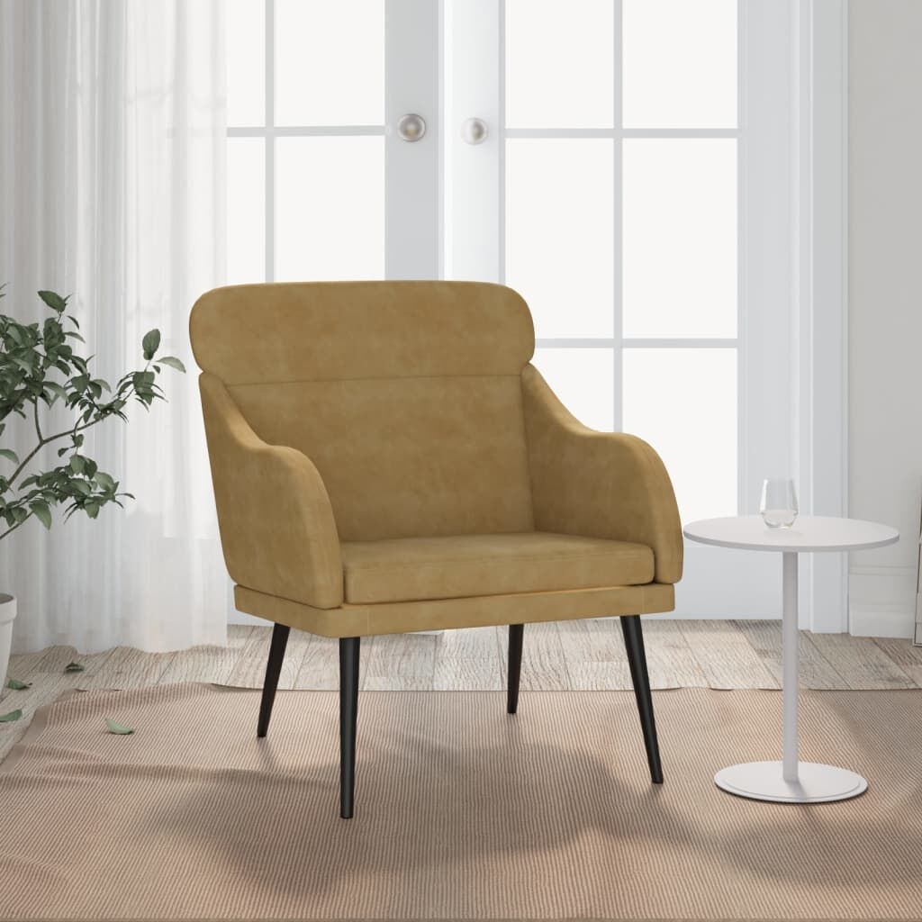 vidaXL Fauteuil - 35% Korting! Fluweel Bruin (63x76x80 cm)