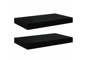 vidaXL Zwevende Wandschappen 2 st. 40x23x3,8 cm Zwart (60% Korting)