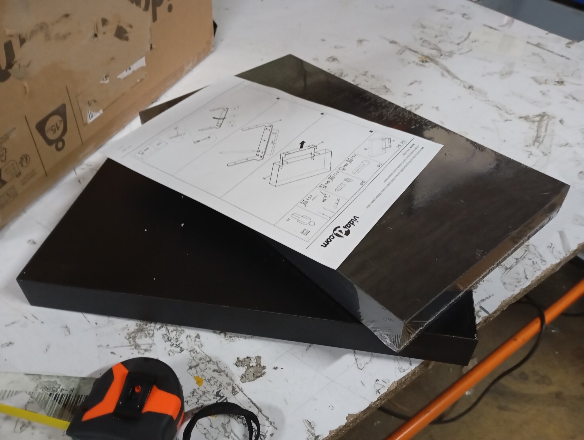 vidaXL Zwevende Wandschappen 2 st. 40x23x3,8 cm Zwart (60% Korting)