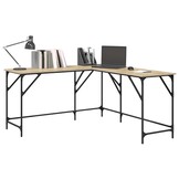 vidaXL L-vormig Bureau Sonoma Eiken - 149x149x75 cm - 30% Korting