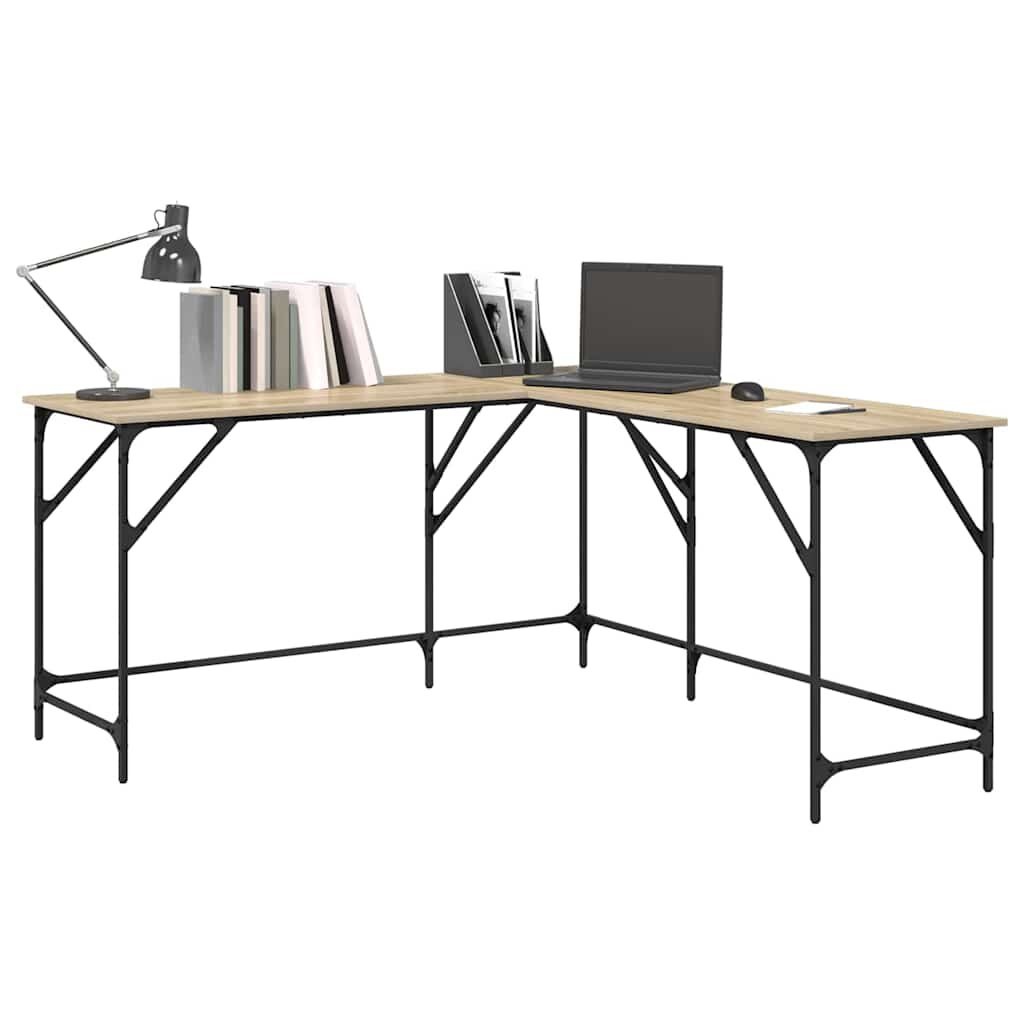 vidaXL L-vormig Bureau Sonoma Eiken - 149x149x75 cm - 30% Korting