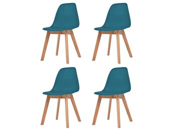VidaXL Eetkamerstoelen 4 st. Kunststof Turquoise - 35% Korting