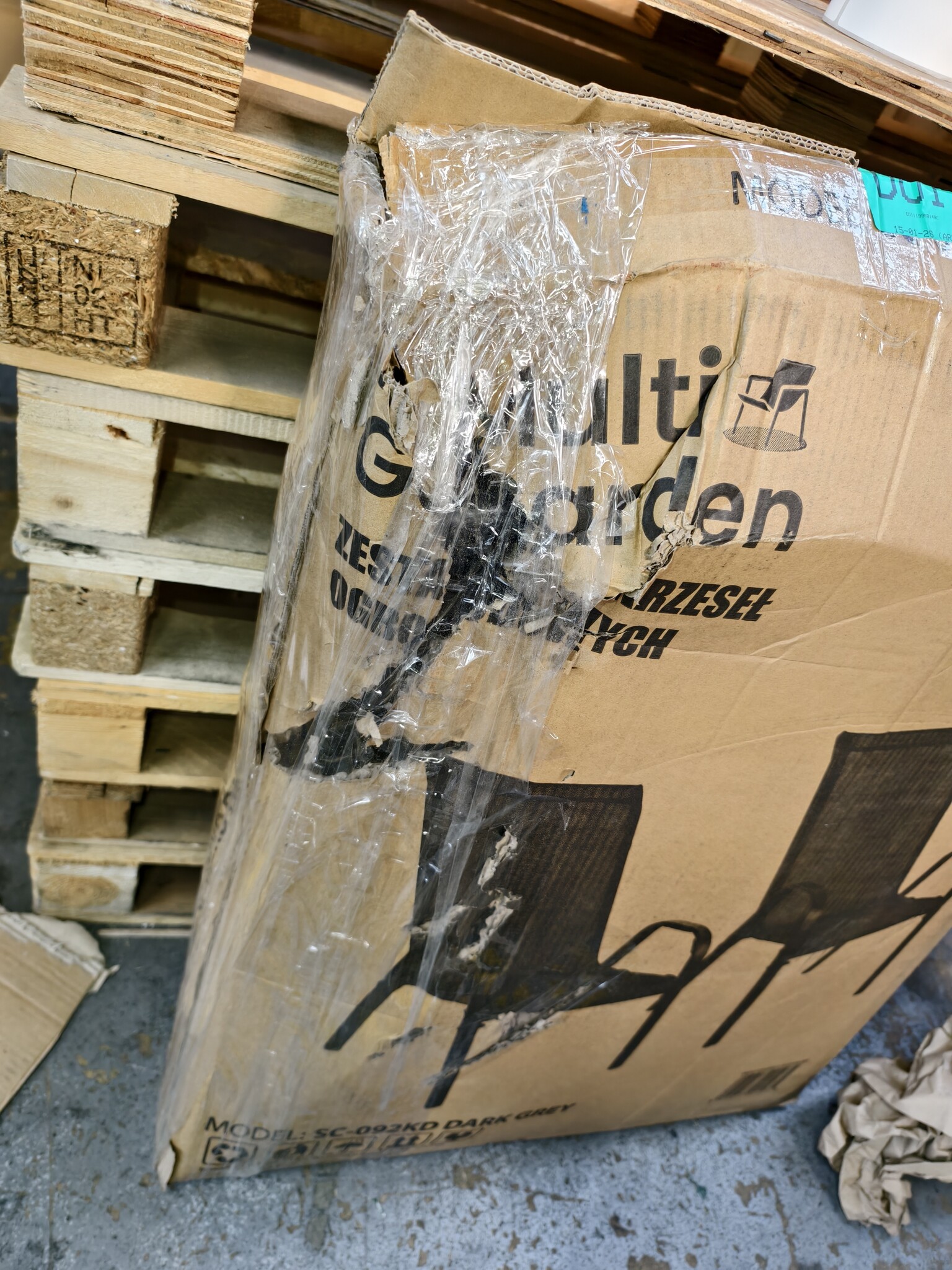 2x Grijze Tuinstoelen - Gepoedercoat Staal - 90.5x72x55 cm