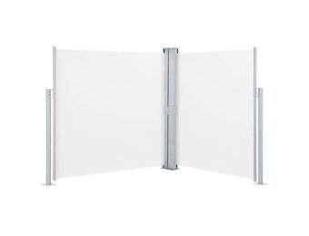 vidaXL Uittrekbaar Tuinscherm Dubbel 170x600 cm Crème - 35% Korting