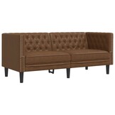vidaXL 2-zitsbank Chesterfield-stijl kunstleer bruin - 35% Korting!