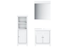 vidaXL 3-delige Badkamerset BERG, Massief Grenenhout - 70% KORTING!