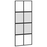 vidaXL Schuifdeur 90x205cm Gehard Glas Zwart - 30% Korting