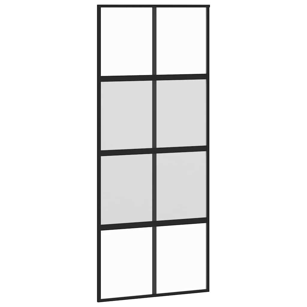 vidaXL Schuifdeur 90x205cm Gehard Glas Zwart - 30% Korting