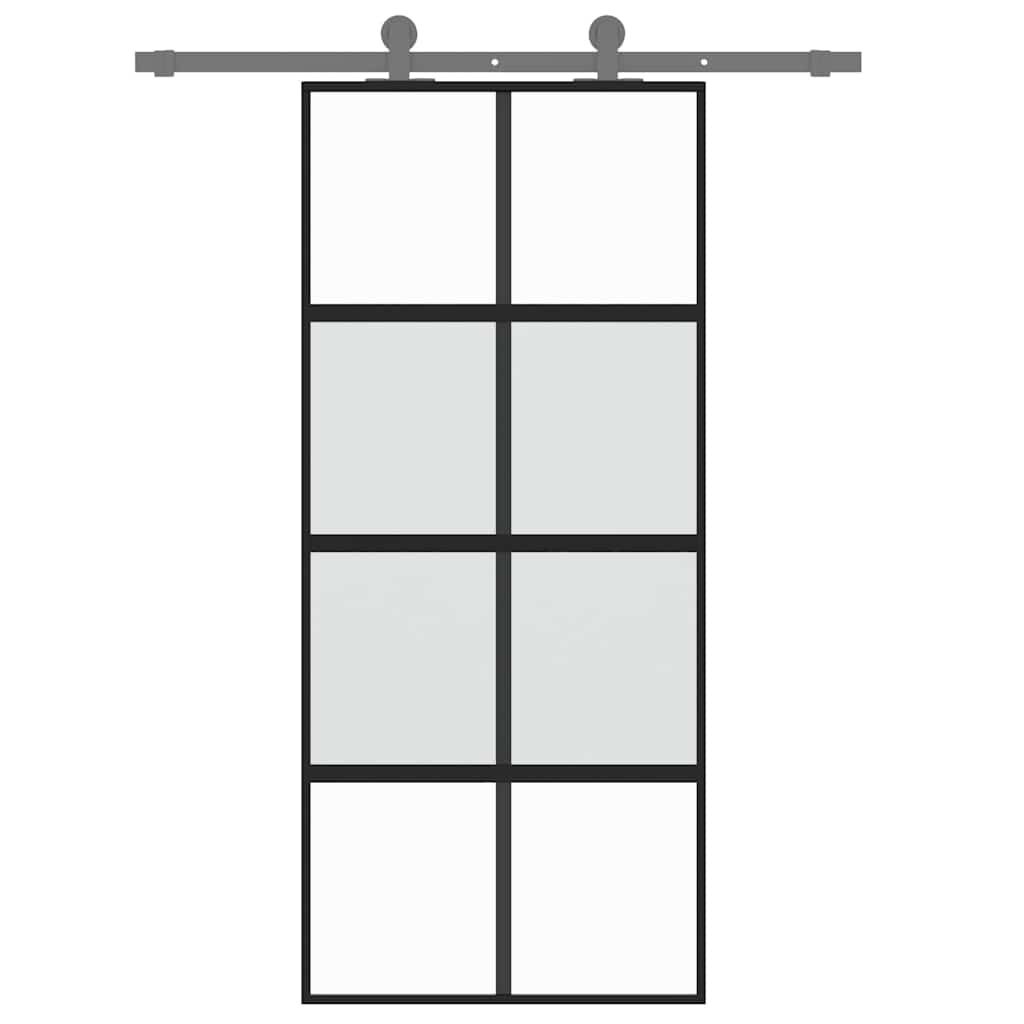 vidaXL Schuifdeur 90x205cm Gehard Glas Zwart - 30% Korting