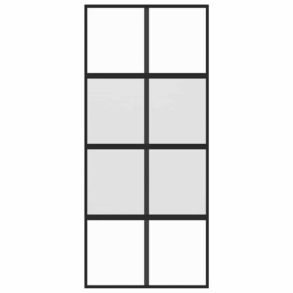 vidaXL Schuifdeur 90x205cm Gehard Glas Zwart - 30% Korting