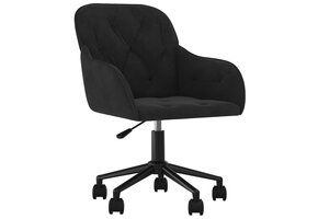 vidaXL Kantoorstoel draaibaar fluweel zwart - Nu 55% Korting!