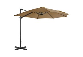 vidaXL Zweefparasol Taupe 300cm Aluminium | 57% Korting!