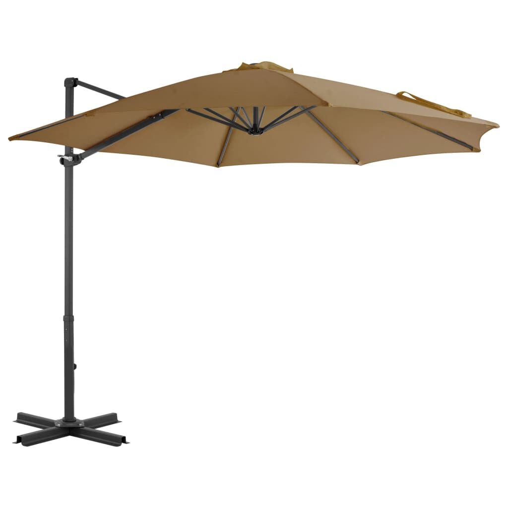 vidaXL Zweefparasol Taupe 300cm Aluminium | 57% Korting!