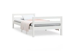 vidaXL Bedframe Grenenhout Wit 90x190 cm - 55% Korting!
