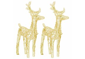 vidaXL Kerstrendieren 2 st. 80 LED's Acryl Warmwit - 35% Korting!