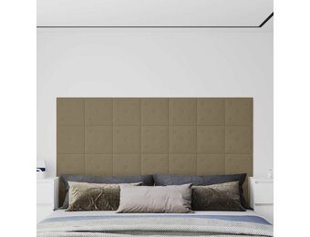 vidaXL Wandpanelen 12 stuks Kunstleer Cappuccino - Nu 55% Korting!
