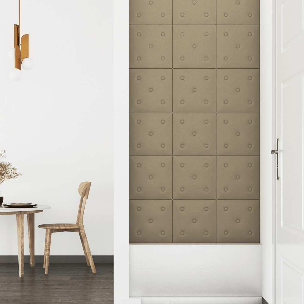 vidaXL Wandpanelen 12 stuks Kunstleer Cappuccino - Nu 55% Korting!