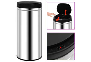 vidaXL Prullenbak Sensor 80L RVS - 60% Korting!