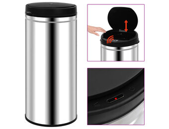 vidaXL Prullenbak Sensor 80L RVS - 60% Korting!