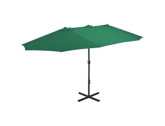 vidaXL Parasol Groen - 460x270 cm Aluminium Paal - 35% Korting