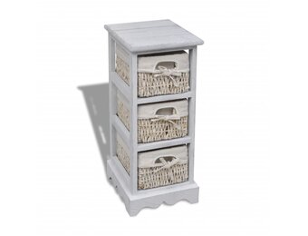 VidaXL Opbergkast Hout Wit met 3 Manden - 55% Korting!