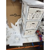 VidaXL Opbergkast Hout Wit met 3 Manden - 55% Korting!