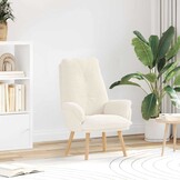vidaXL Ontspanningsstoel Crème - 35% Korting - Stof