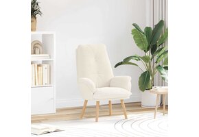 vidaXL Ontspanningsstoel Crème - 35% Korting - Stof