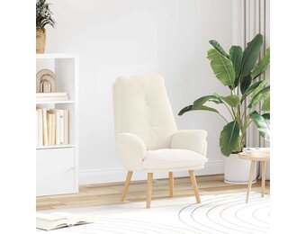 vidaXL Ontspanningsstoel Crème - 35% Korting - Stof