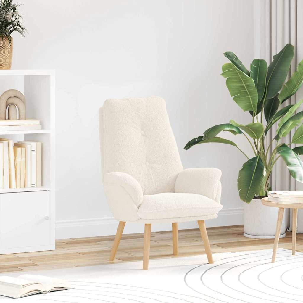 vidaXL Ontspanningsstoel Crème - 35% Korting - Stof