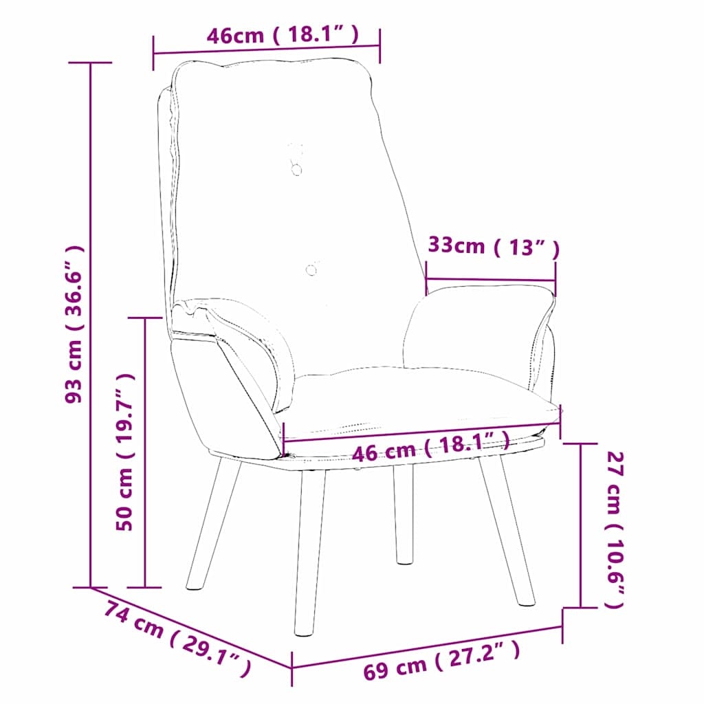 vidaXL Ontspanningsstoel Crème - 35% Korting - Stof