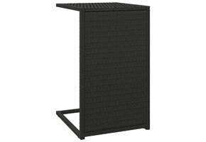 vidaXL C-vormige Bijzettafel Poly Rattan Zwart - 65% Korting!
