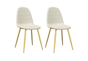 vidaXL Eetkamerstoelen Fluweel Crèmewit - 35% Korting