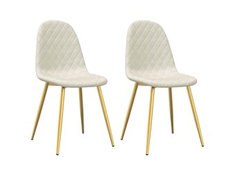 vidaXL Eetkamerstoelen Fluweel Crèmewit - 35% Korting