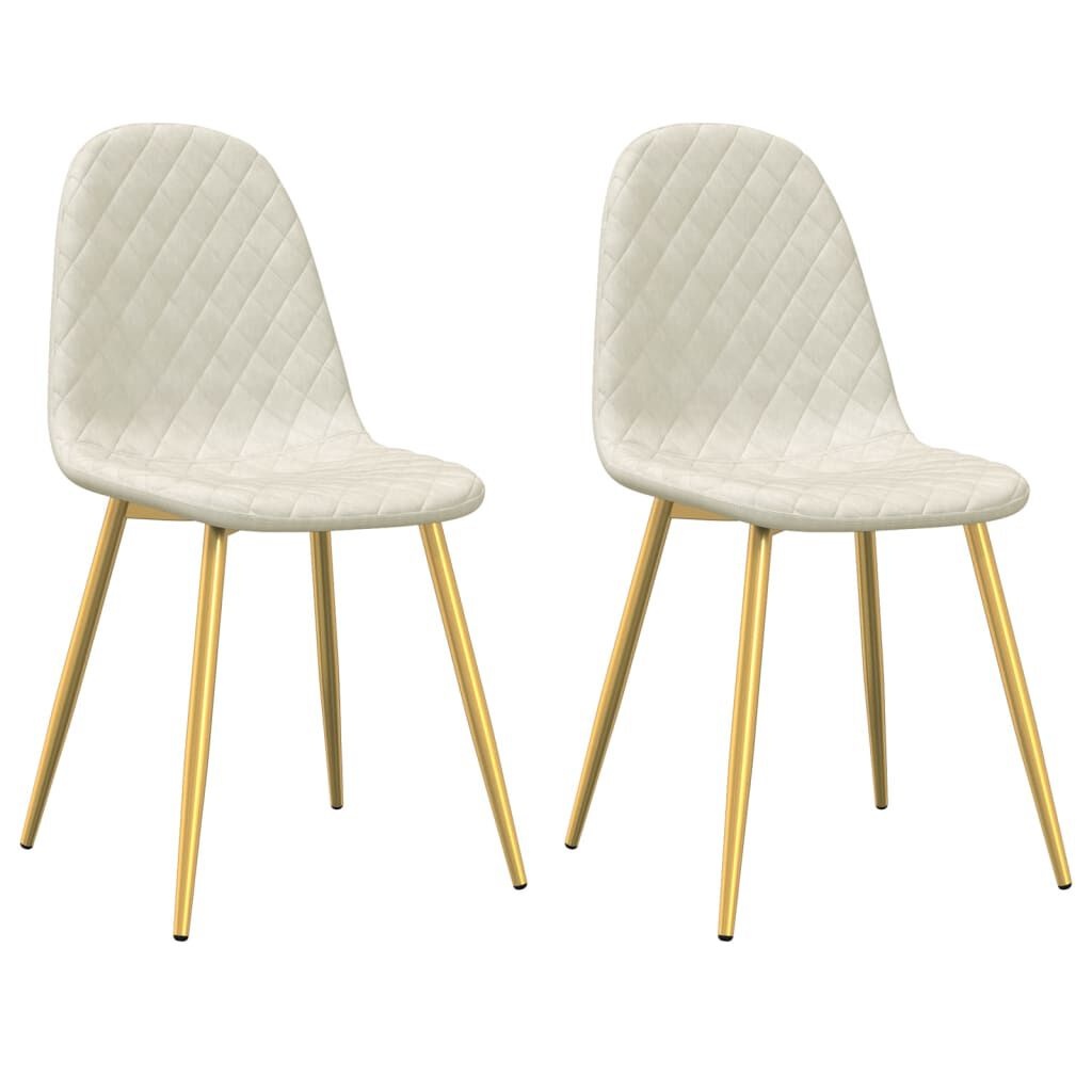 vidaXL Eetkamerstoelen Fluweel Crèmewit - 35% Korting