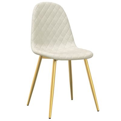 vidaXL Eetkamerstoelen Fluweel Crèmewit - 35% Korting
