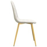 vidaXL Eetkamerstoelen Fluweel Crèmewit - 35% Korting