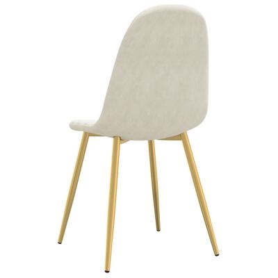 vidaXL Eetkamerstoelen Fluweel Crèmewit - 35% Korting
