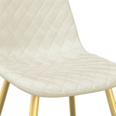 vidaXL Eetkamerstoelen Fluweel Crèmewit - 35% Korting