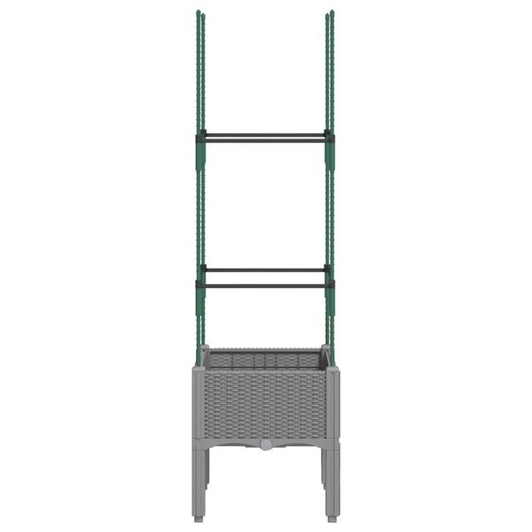 vidaXL Plantenbak met Latwerk Lichtgrijs - 55% Korting!