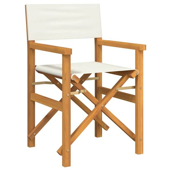vidaXL Regisseursstoelen inklapbaar, Teakhout, Crème - 60% Korting!