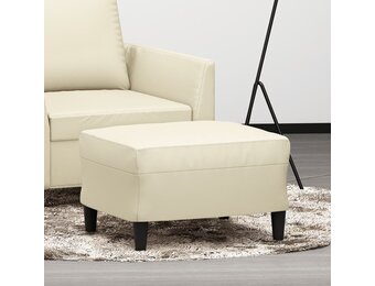 vidaXL Voetenbank 60x50x41 cm Kunstleer Crème - 65% Korting!