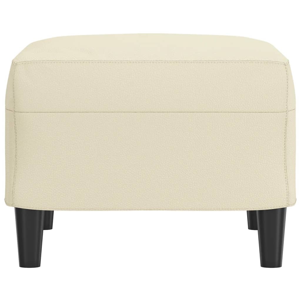 vidaXL Voetenbank 60x50x41 cm Kunstleer Crème - 65% Korting!