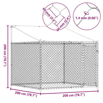 vidaXL Hondenhok Gegalvaniseerd Staal - 2x2x2m - Grijs (35% Korting!)