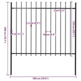 vidaXL Tuinhek Staal Zwart - 1.8m - 35% Korting
