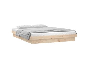 vidaXL Bedframe LED Massief Hout 160x200 cm - 55% Korting!